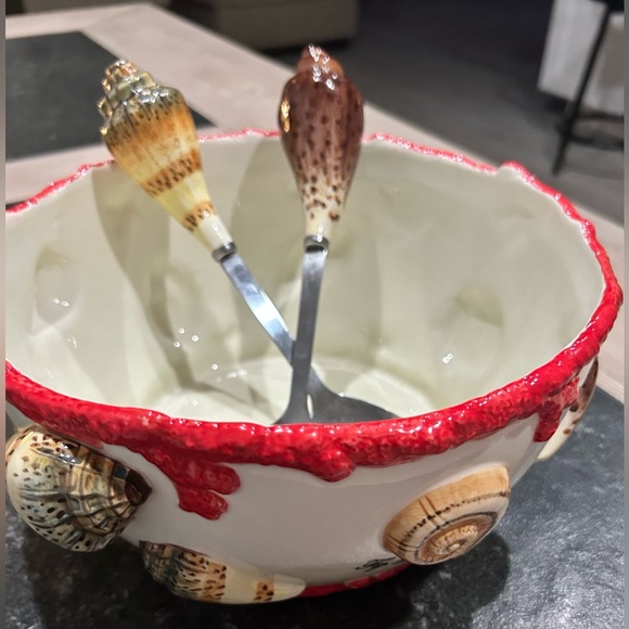 Vintage serving bowl with matching utensils from mww market - Picture 2 of 7